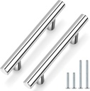 Probrico 10 Pack |3 inch Drawer Pulls Polished Chrome Cabinet Pulls, Euro T bar Cabinet Handles for Bathroom/Bedroom/Kitchen, Stainless Steel Dresser Pulls Hardware, 5" Overall Length