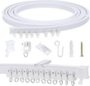 ND Flexible Bendable Ceiling Curtain Track, 5m (16.4ft), Ceiling Mounted, PVC Metal, White, Window Dressing Hardware, Hanging Rod