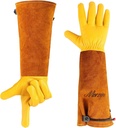 Long Gardening Gloves for Women & Men, Rose Pruning Gloves Thorn Proof, Adjustable Cuff, Breathable Leather Cowhide Garden Gloves, Garden Tools for Gardener,Yard Work, Cactus,Rose, Blackberry(Small)