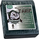 CARTMAN Finished Size 10x12 Feet Waterproof Green Tarp 8 Mil Thick, Multipurpose Protective Cover for Emergency Rain Shelter Camping Tarpaulin