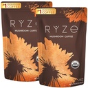 RYZE SUPERFOODS Mushroom Coffee Starter Kit, USDA Organic Instant Coffee with 6 Adaptogenic Mushrooms and MCT Oil for Better Energy, Focus, Digestion, Immunity with Lions Mane & Turkey Tail 60 serving