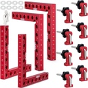 Corner Clamps for Woodworking Tools 4 Pack 90 Degree Clamp 5.5"x 5.5" Right Angle Clamps Positioning Clamping Squares Aluminum Wood Working Clamps Sets for Picture Frame Box Cabinets Drawers