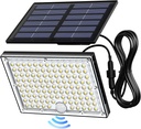 JACKYLED Solar Lights Outdoor with Motion Sensor, 113LED Cool White Solar Flood Lights, Waterproof Dusk to Dawn Solar Powered Security Spot Lights for Porch Patio Yard Garage, 1 Pack