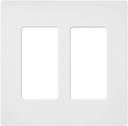 Lutron Claro 2 Gang Decorator/Rocker Wallplate, For Light Dimmers, Switches and Accessories, Snap-On Installation, No Visible Screws, Satin, SC-2-SW, Snow