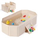 Orzbow Collapsible Baby Bathtub, Toddler Bathtub with Non-Slip Base, Portable Bath Tub for Kids Infant 12 Months+ Travle, Easy to Clean, Stable & Durable, Space-Saving, White