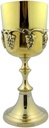 Needzo SVL 7 1/2" Polished Solid Brass Gold Communion Cup Chalice w Grape Design