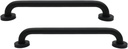 LC LICTOP Grab Bar for Seniors, with Anti-Slip Knurled Carving for Shower Bathtub Toilet 304 Stainless Steel Bathroom Elderly Handles Handicap Pregnant Handrail - 15-3/4" Handle Length - Black 2Pcs
