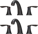 Bathroom Faucet, 8 Inch Bathroom Faucets for Sink 3 Hole, Widespread Brushed Nickel Bathroom Faucet with Pop up Drain and cUPC Lead-Free Hose (Oil Rubbed Bronze 2 Packs)