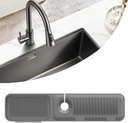 Kitchen Sink Splash Guard Silicone Faucet Handle Drip Catcher Tray Sink Protector for Kitchen Sink Sponge Holder for Kitchen Sink Faucet Mat Fits Faucet Tube within 2.5" (dark grey, 24'')