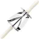 O'Creme Revolving Croissant Cutter with Stainless Steel Blades and Plastic Handles, Roller for Cutting out Triangles 7 Inch x 8 Inch for Crescent Pastry or Crescent Bread